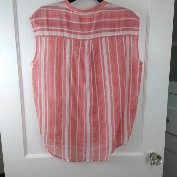 Sheer Striped Pocketed Sleeveless Blouse by Joe - Picture 7 of 7